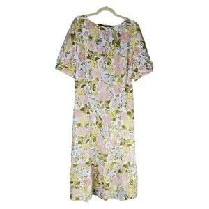 Who What Wear Women's Floral Print Tie Back Midi Dress Sizes XXL